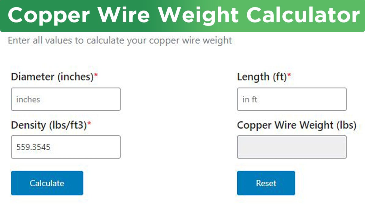 Copper Wire Weight Calculator
