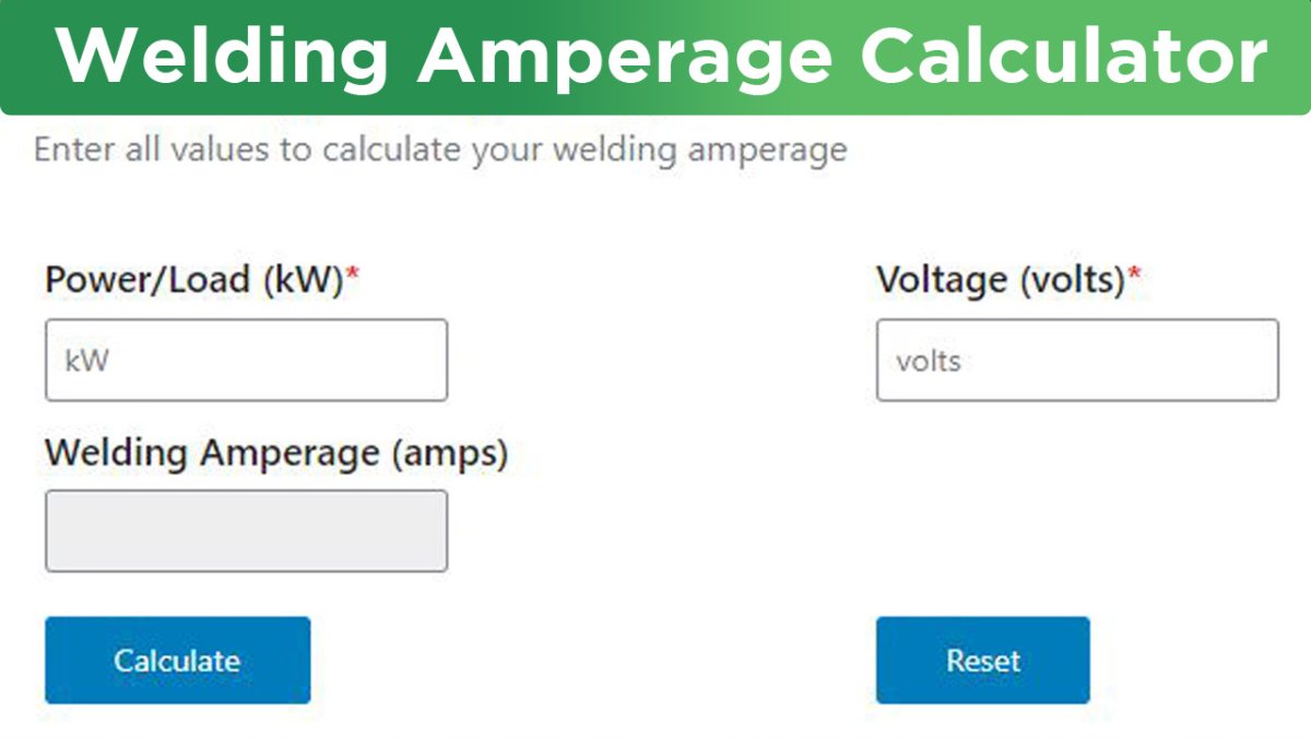 Welding Amperage Calculator